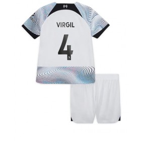 Baby Fußballbekleidung Liverpool Virgil van Dijk #4 Auswärtstrikot 2022-23 Kurzarm (+ kurze hosen)